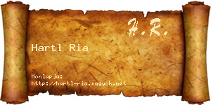Hartl Ria névjegykártya